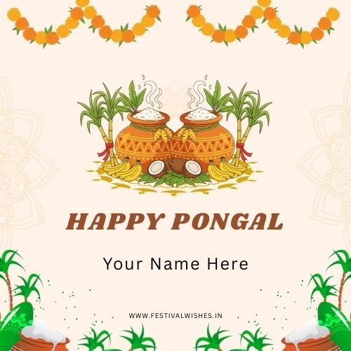 Happy Pongal Wishes – Create Personalized Festive Card