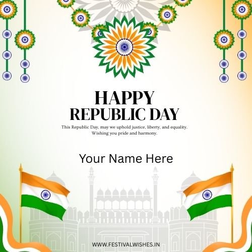 Republic Day Wishes with Name – Create Patriotic Card